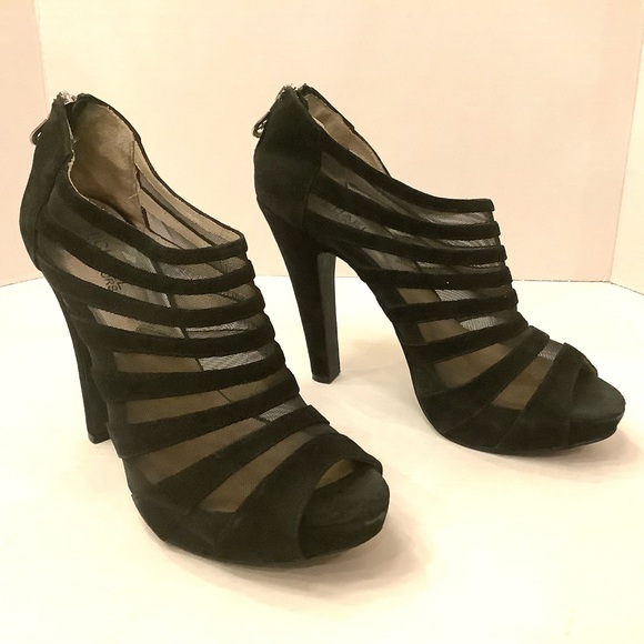 MICHAEL Michael Kors Shoes - Michael Kors Black Leather Strappy Mesh Zipper Booties B13/17